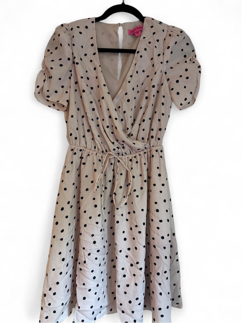 Betsey Johnson Beige and Black Polka Dot Mini Dress